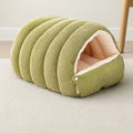 Heated Winter Warm Plush Cat House Bed