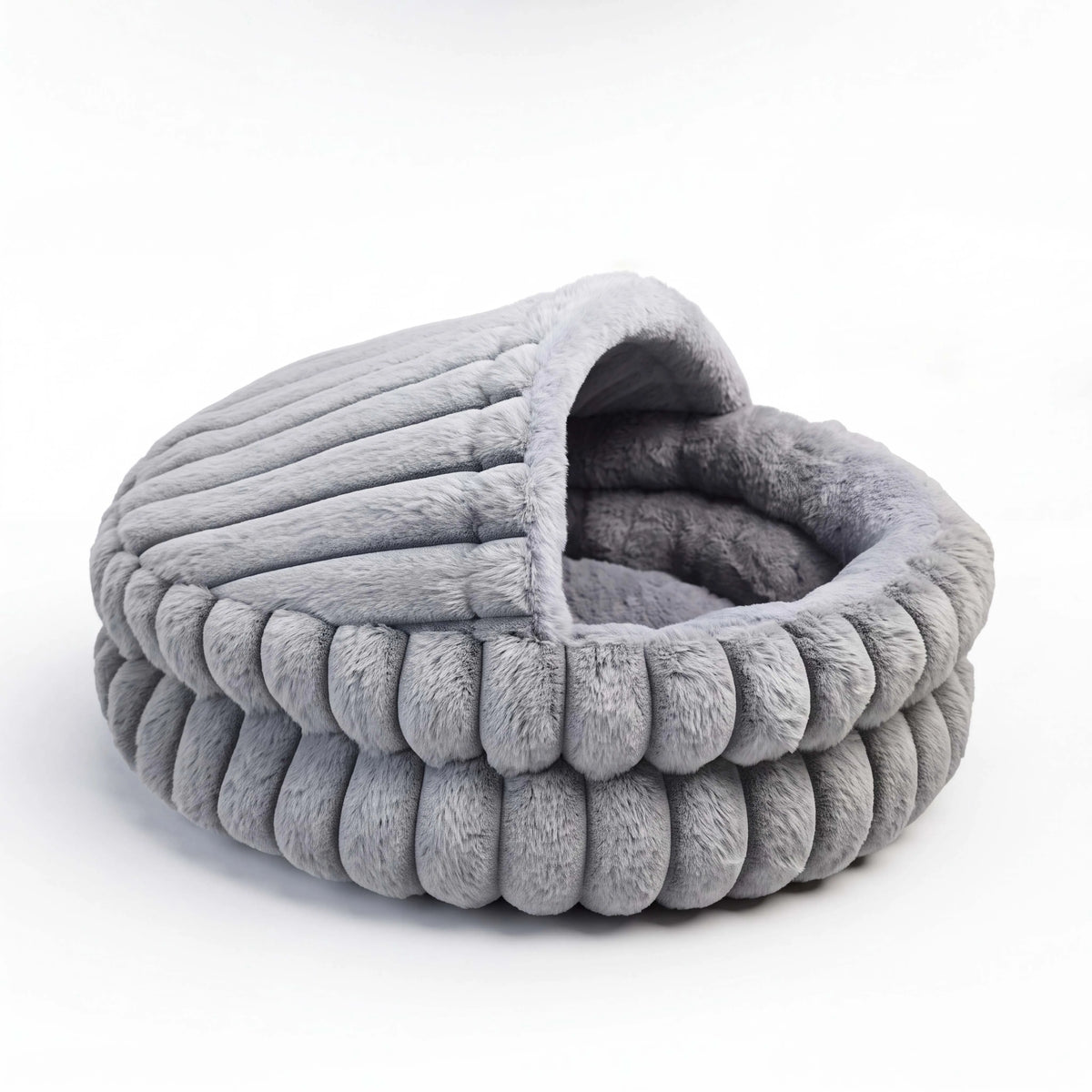 Soft Hooded Cat Cave Bed with Self-Warming Cushion & Non-Slip Bottom