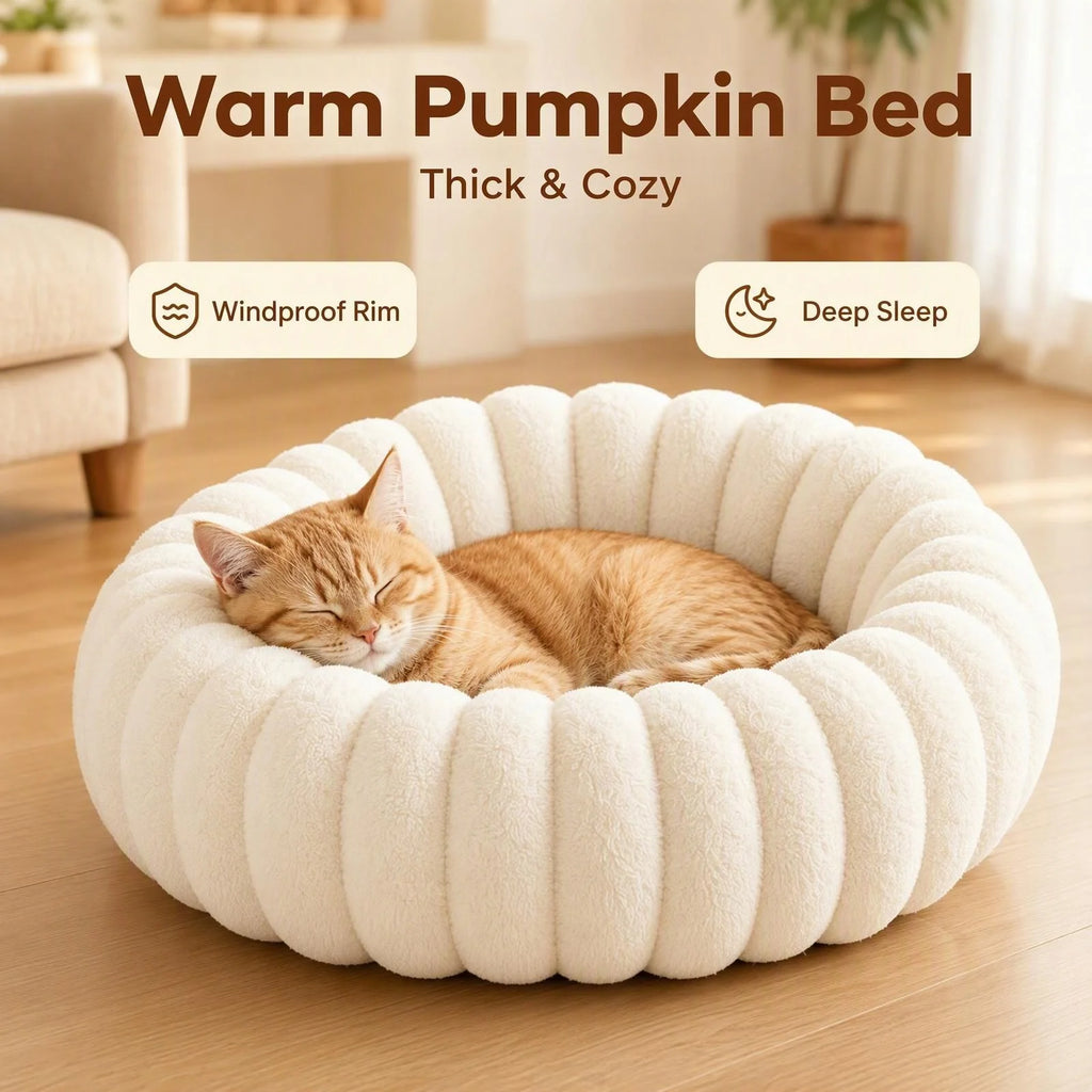 Plush Pumpkin Deep Sleep Donut Cat
