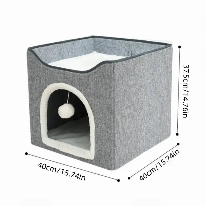 Large Foldable Winter Warm Cat House Villa
