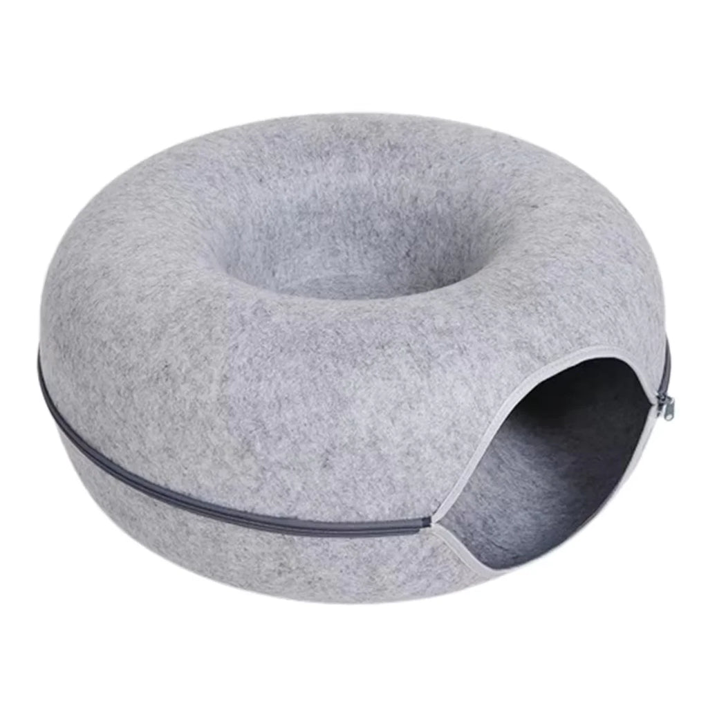 Felt Cat Tunnel Donut Nest