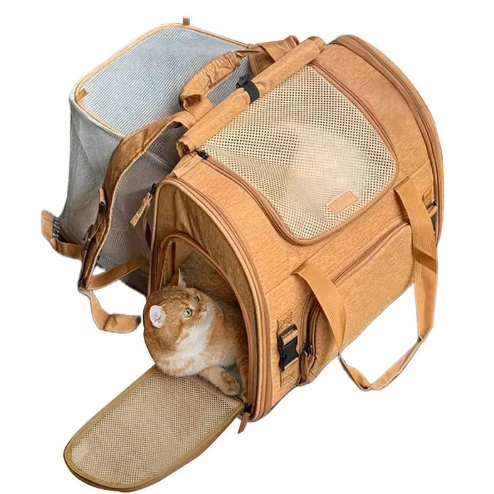 Foldable and Expandable Portable Cat Bag Outdoor Breathable Large-capacity Pet Durable Carrying Bag Foldable Car Cat Bag