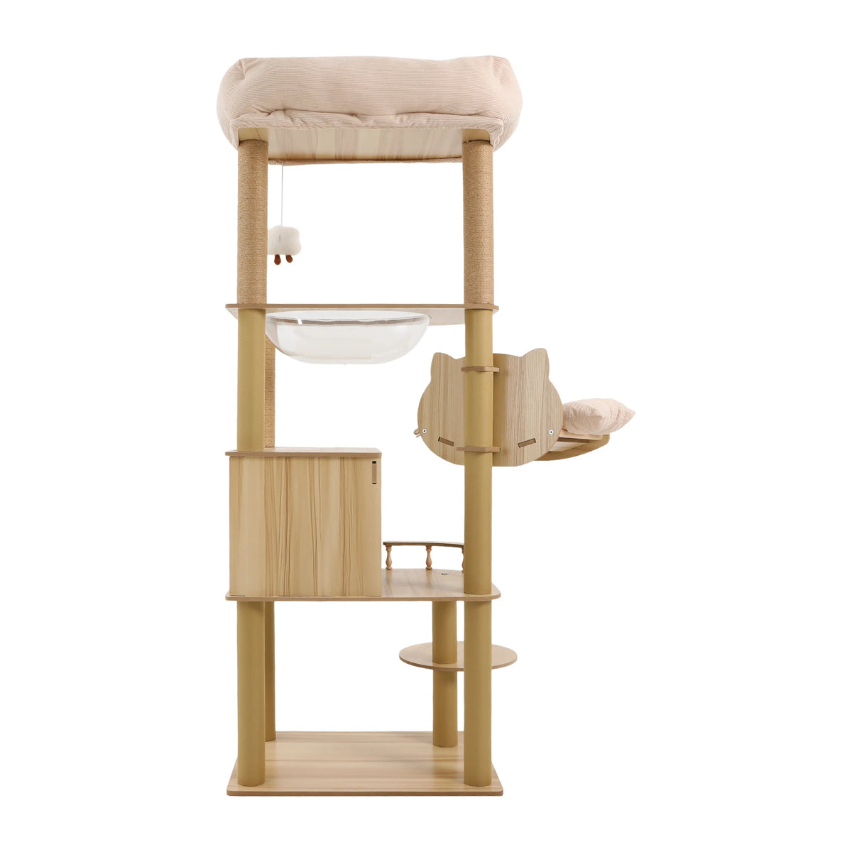 Multi-Level Large Cat Tree Tower with Clear Space Capsule (66 lbs Capacity)
