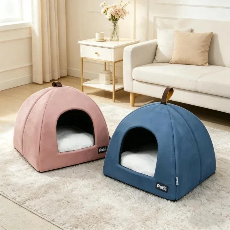 Winter Warm Cozy Cat Cave & Tent House