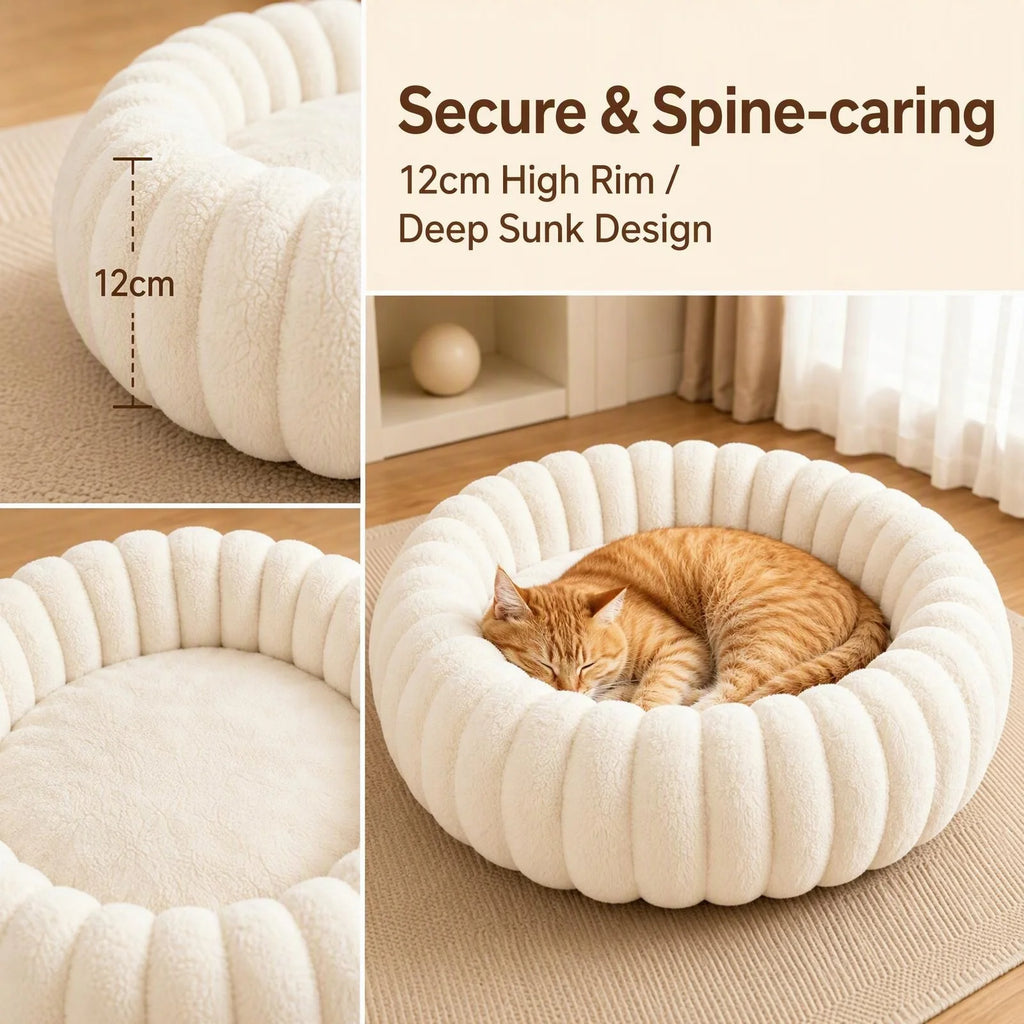 Plush Pumpkin Deep Sleep Donut Cat