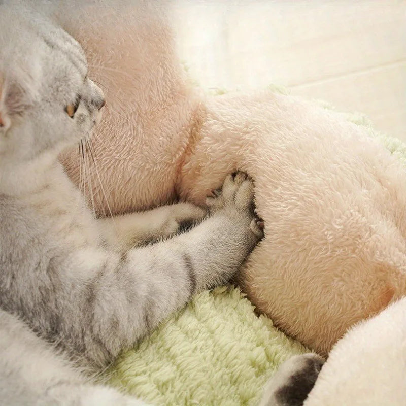 Warm Fluffy Winter Cat & Puppy Bed with Soft Cushion