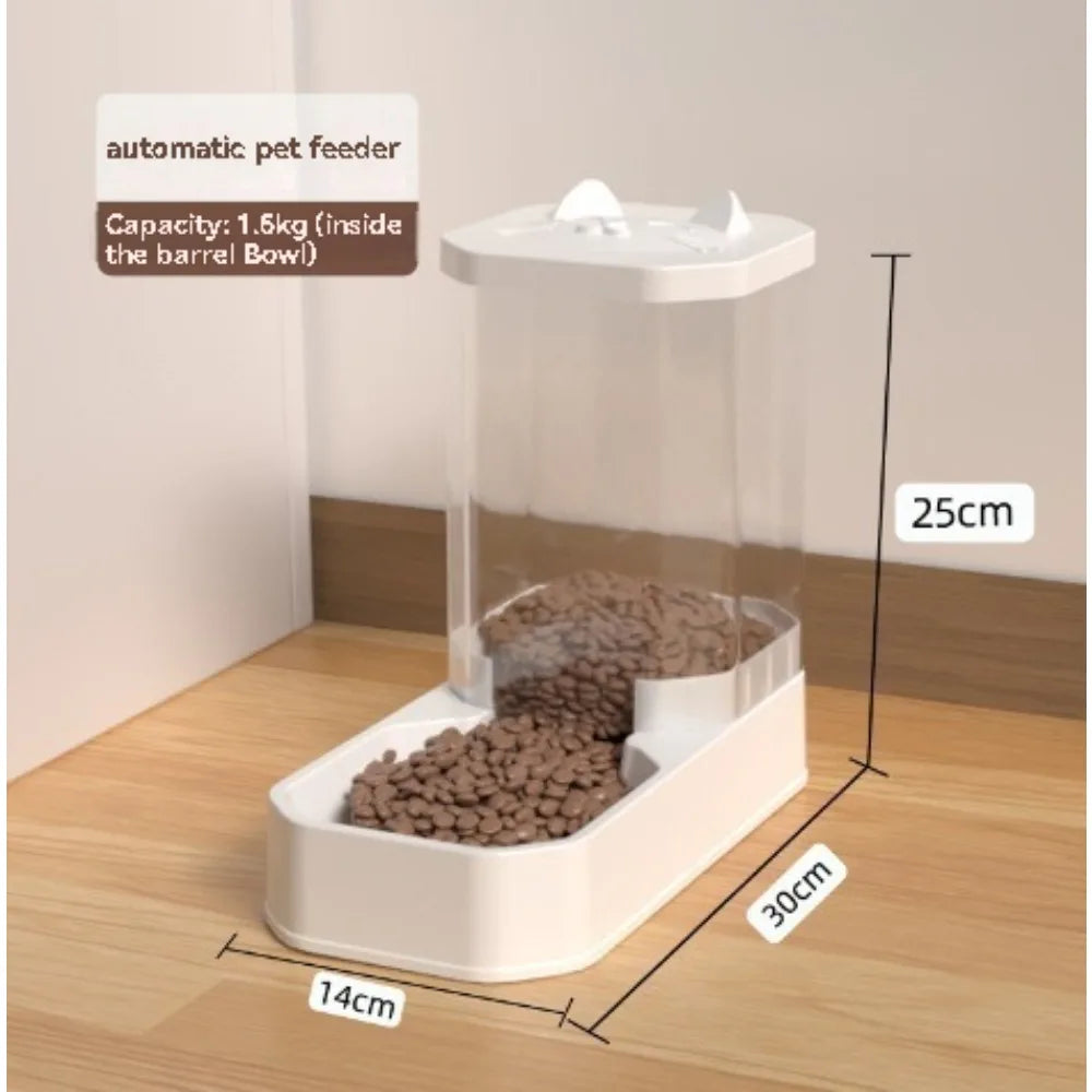 Automatic Pet Feeder Large Capacity Pet Water Dispenser, Durable Food Storage Feeder Water Bowl for Cat and Dog