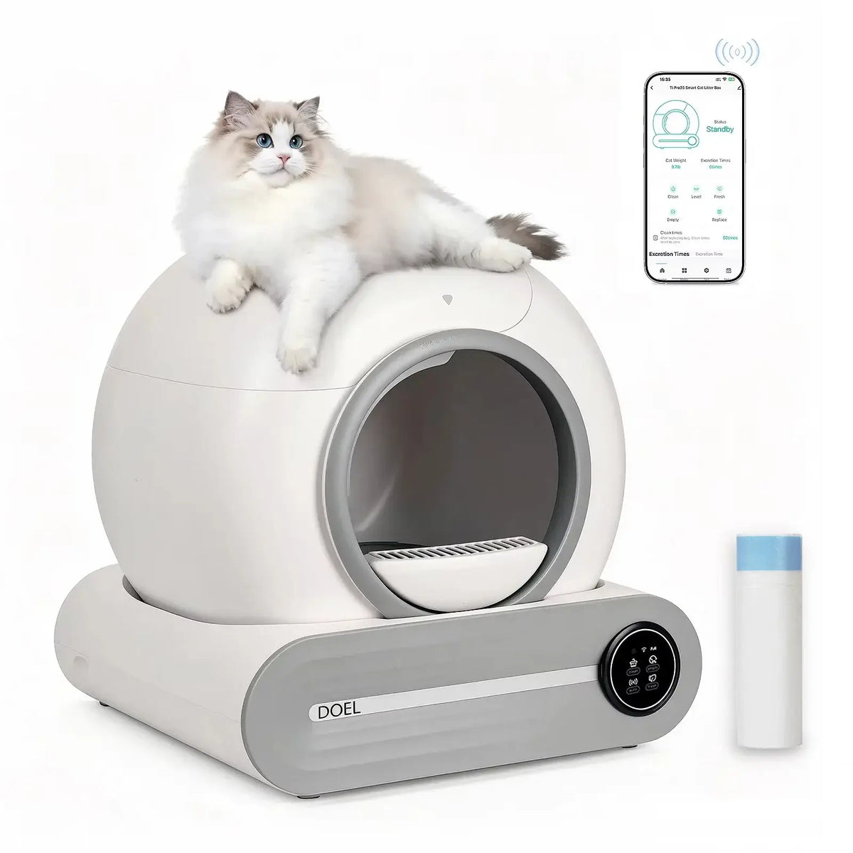 Upgrade 65L Automatic Smart Cat Litter Box with Ion Odor Neutralization