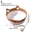 Cotton Rope Cat Basket Bed with Interactive Ball Woven Scratchable Sleeping Bowl for Indoor Cats Kittens Modern Home