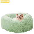 Calming Plush Cat Bed, Round Faux Fur Donut Dog Bed for Deep Sleep, Warm Cozy Pet Cushion for Small Medium Kitten Puppy, S-XL