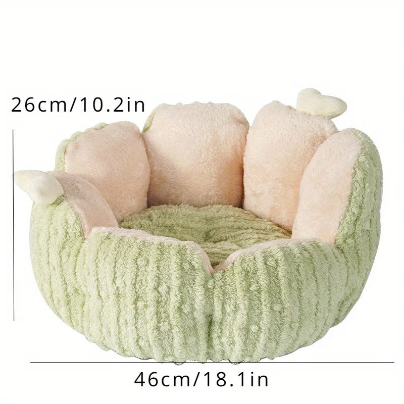 Warm Fluffy Winter Cat & Puppy Bed with Soft Cushion
