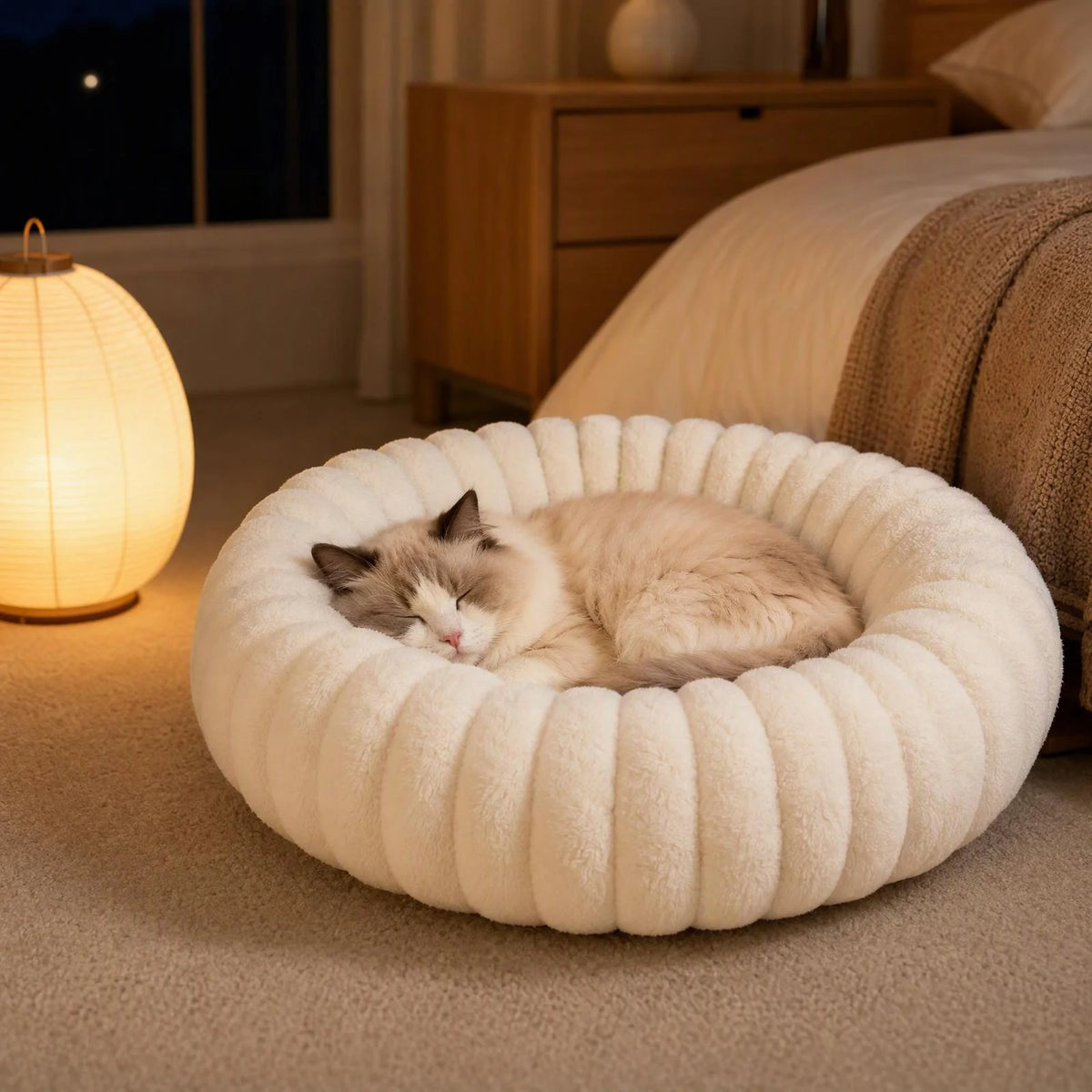 Plush Pumpkin Deep Sleep Donut Cat