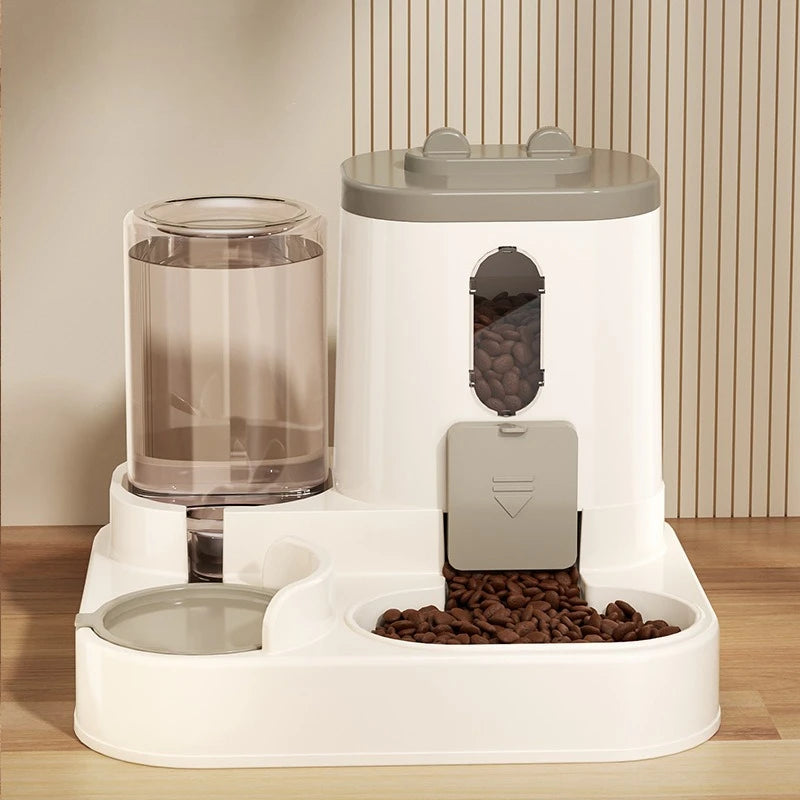 Cat Bowl Automatic Feeder with Spill Proof Design with Water Fountain Pet Food Dispenser for Small Medium Large Cats Dogs