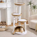 46" Multi-Level Indoor Cat Tree Tower with Handwoven Basket Beds