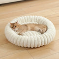 Warm Round Donut Cat Bed & Ultra-Soft Plush Nest