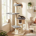 Multi-Level Large Cat Tree Tower with Condo, Dual Hammocks & Basket