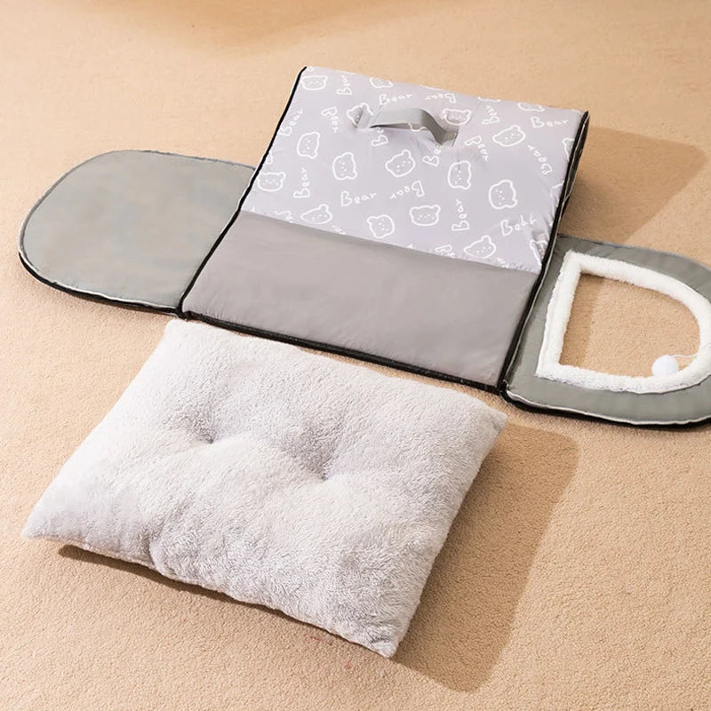 Warm Detachable Soft Cat House Bed